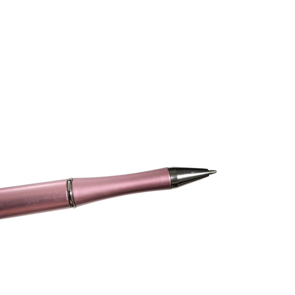 Dog Puppy Beaded Ballpoint Twist Pen Pink White Topper